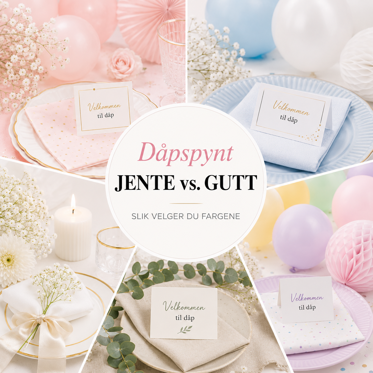 Dåpspynt jente vs. gutt — slik velger du fargene
