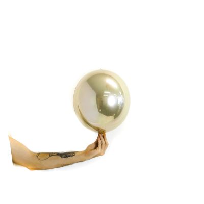 Orbz folieballong hvitt gull 25 cm