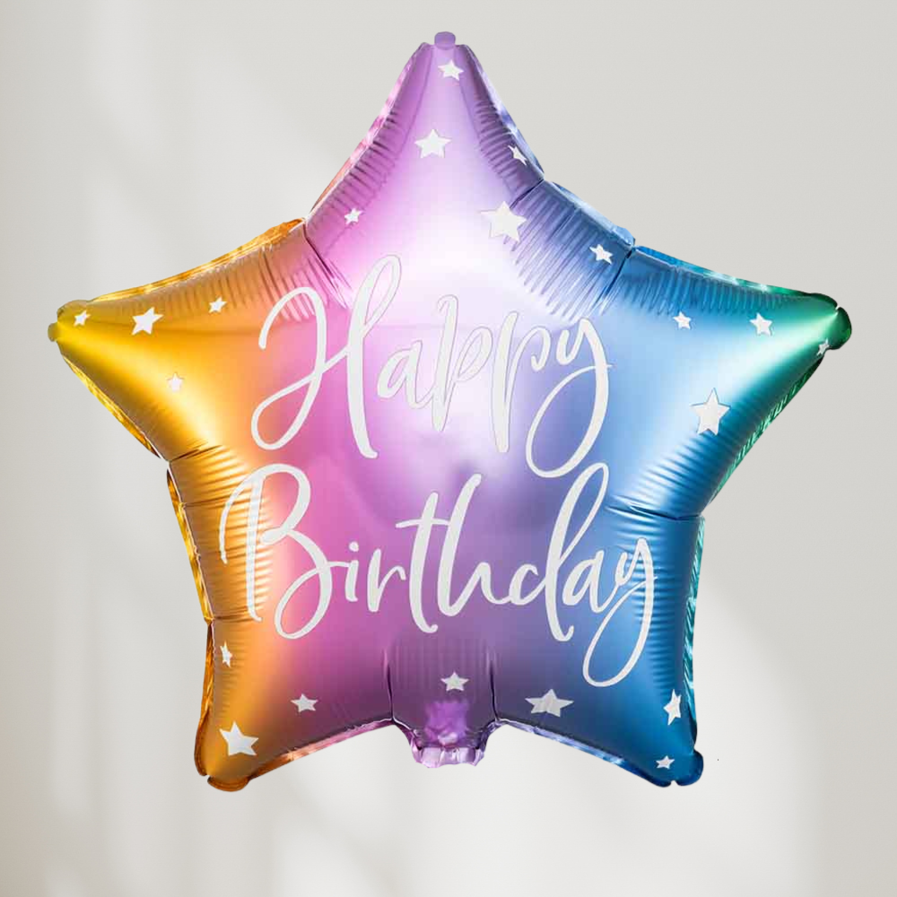 Happy Birthday Regnbue Stjerne Ballong