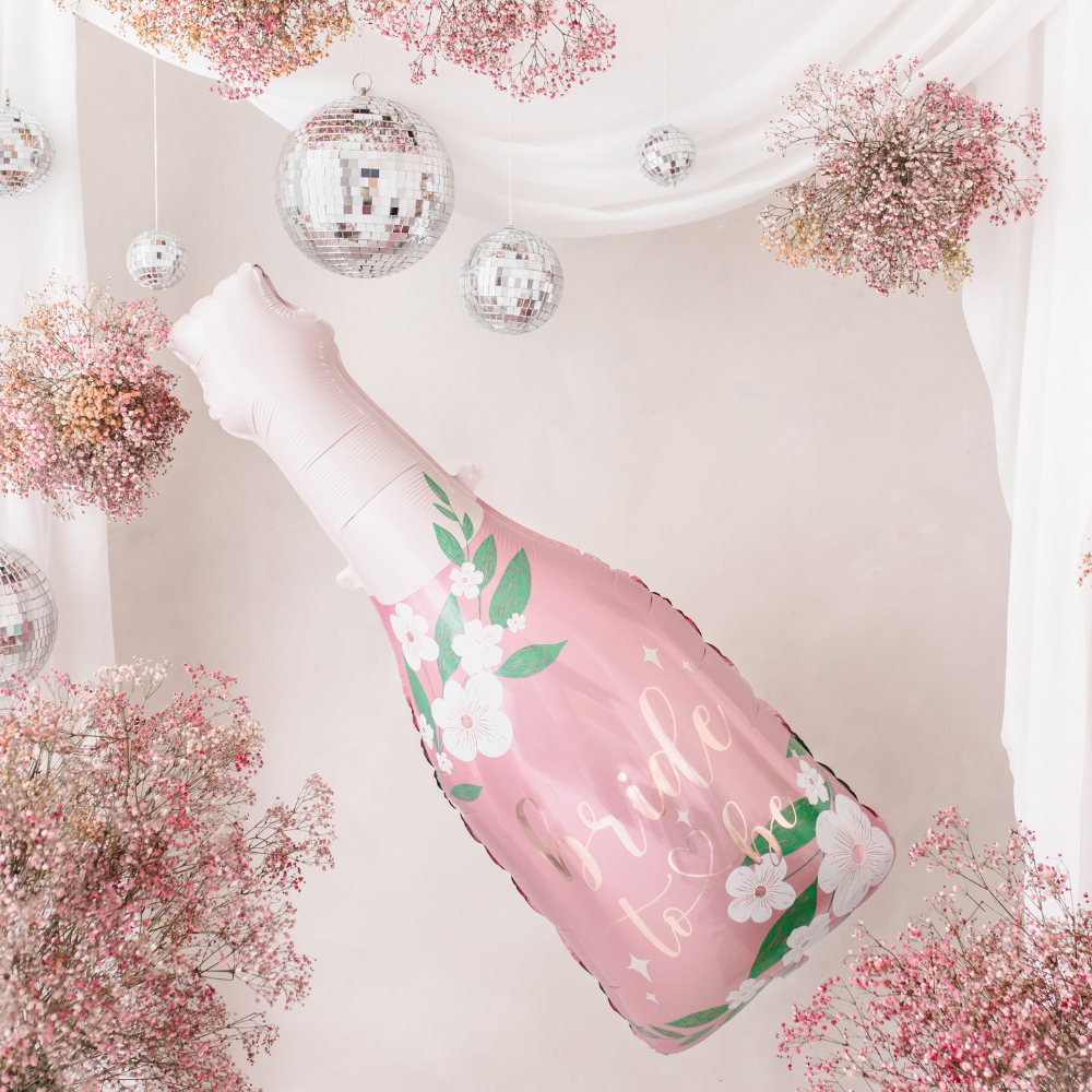 Bride to Be Floral Champagne Ballong