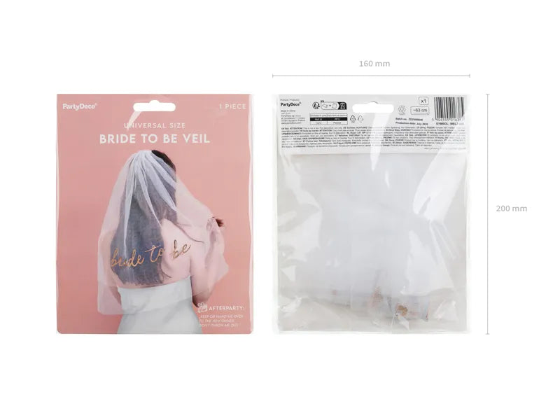 Bride to be Slør Hvitt - 63 cm