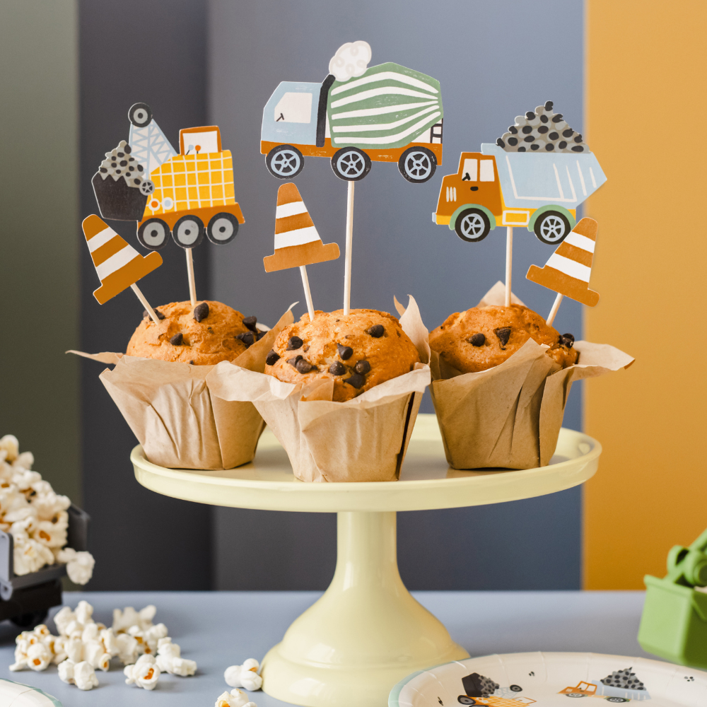 Byggeplass Kaketopper 6 stk.