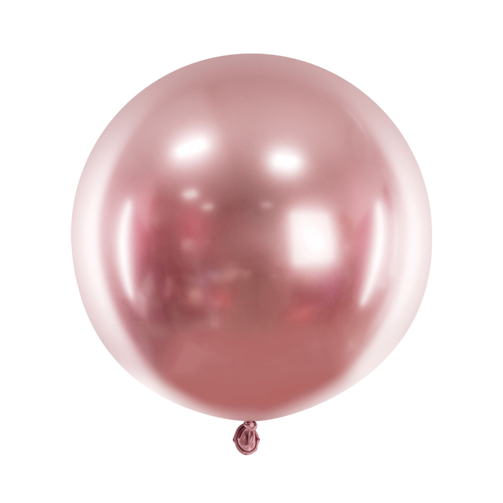 Chrome Ballong Rosegull 60 cm