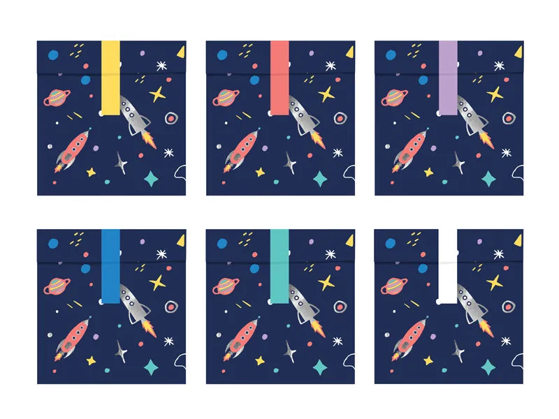 Godteriposer Verdensrommet 13 x 14 cm - 6 stk