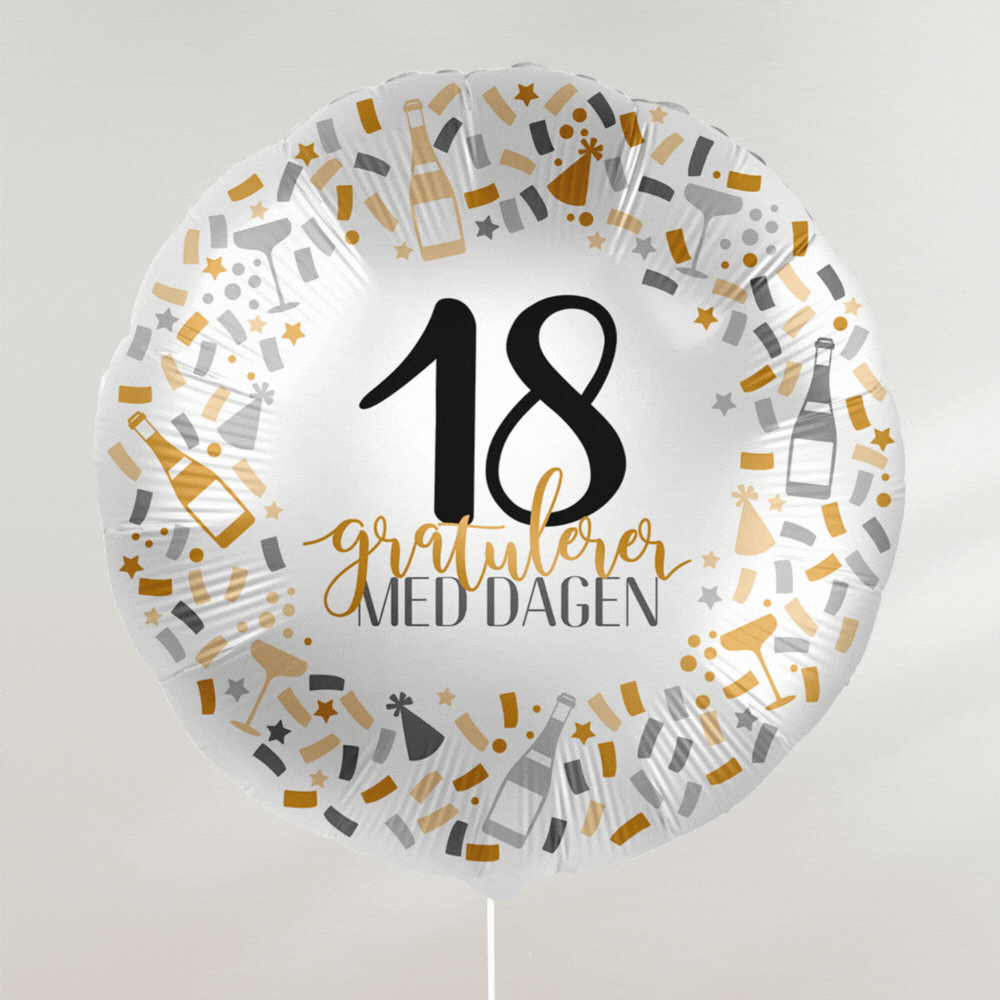 Gratulerer med dagen Ballong - Velg årstall - folieballong fra Premioloon