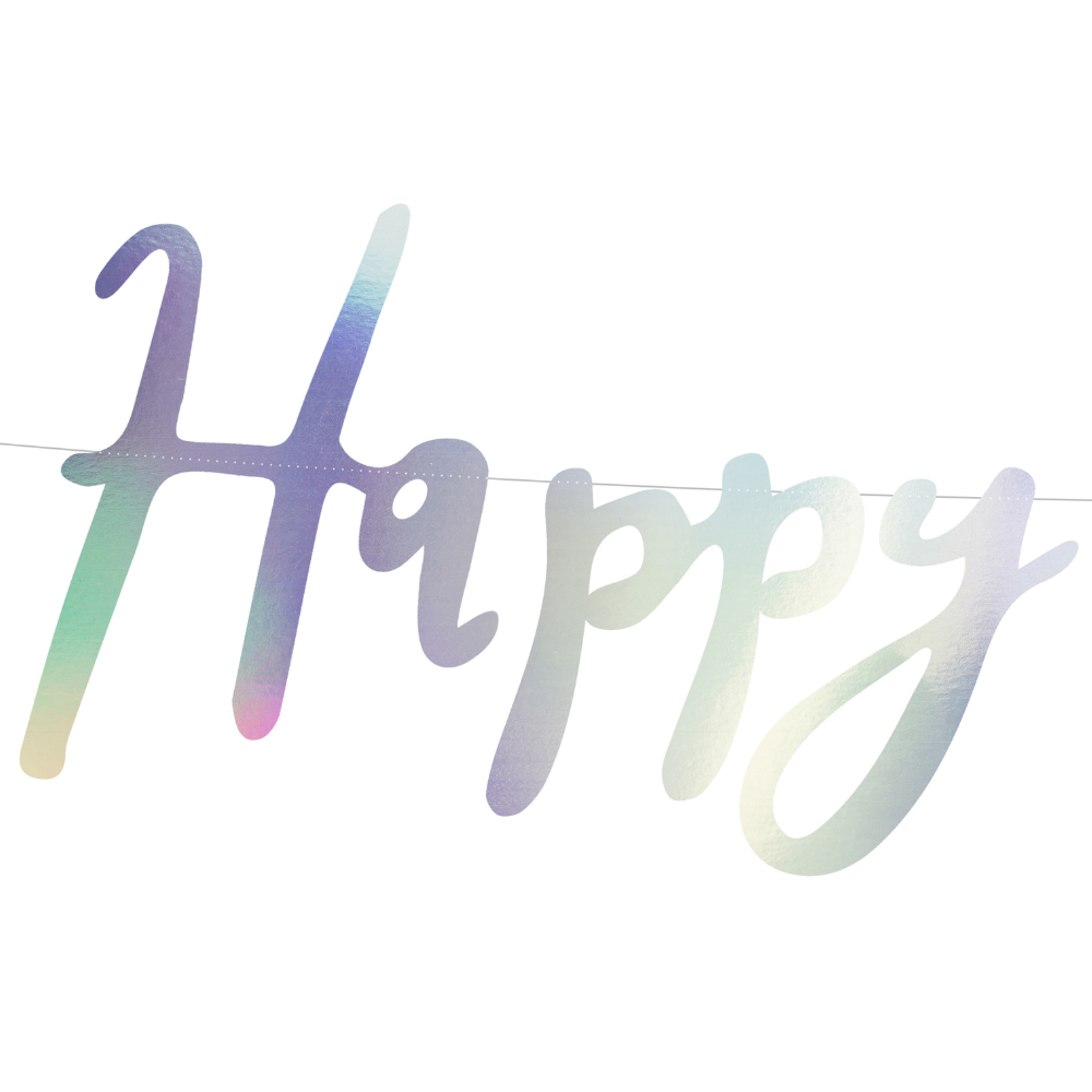 Happy Birthday Banner Holografisk