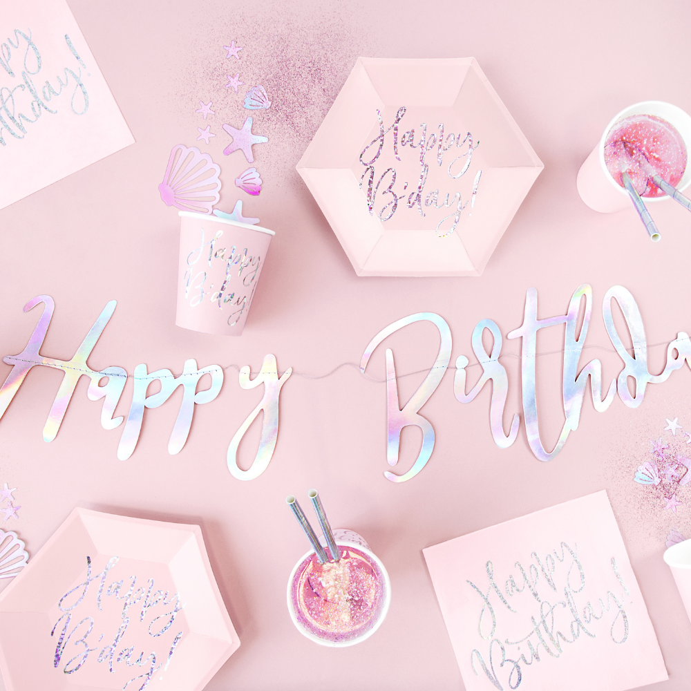 Happy Birthday Banner Holografisk