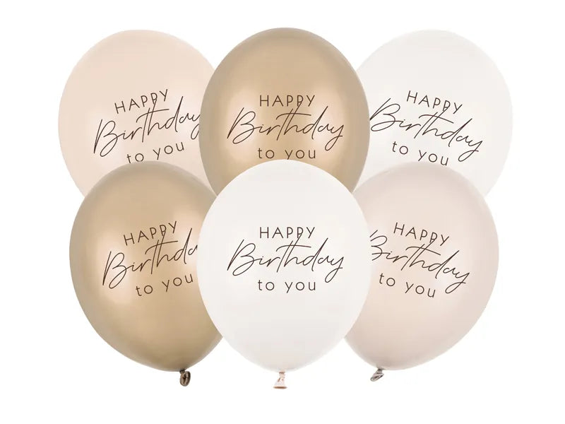 Happy Birthday to You Ballonger - Beige 50 stk