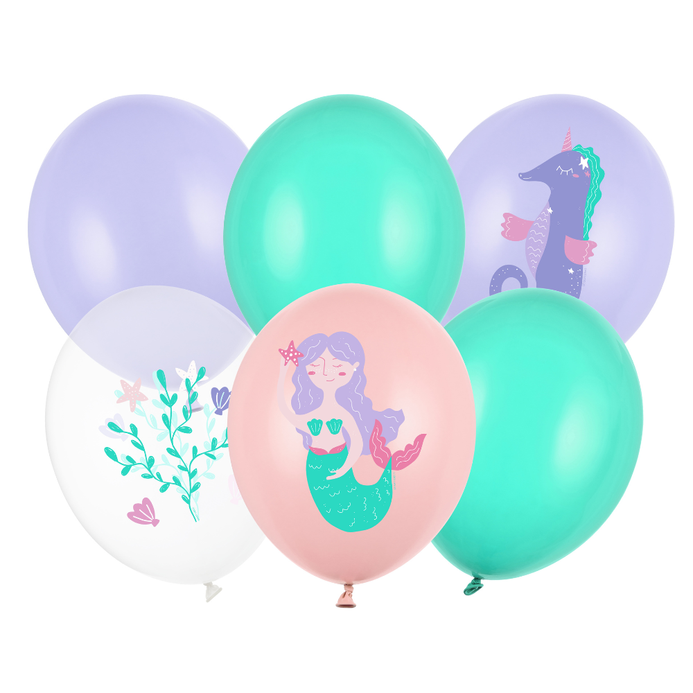 Havfrue Pastell Ballonger 6 stk