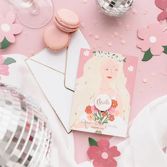 Kort til Brud med Bride Pin - 10,5 x 15 cm