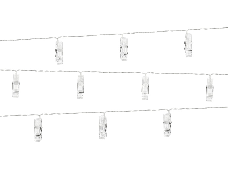 LED-lyslenke med 10 bildeklyper, 1,4 m, varmt lys
