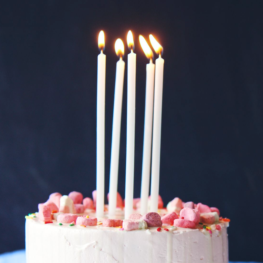 Lange Hvite Kakelys 12 stk.