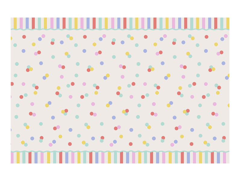 Konfetti papirduk flerfarget til bursdag – 180x120 cm