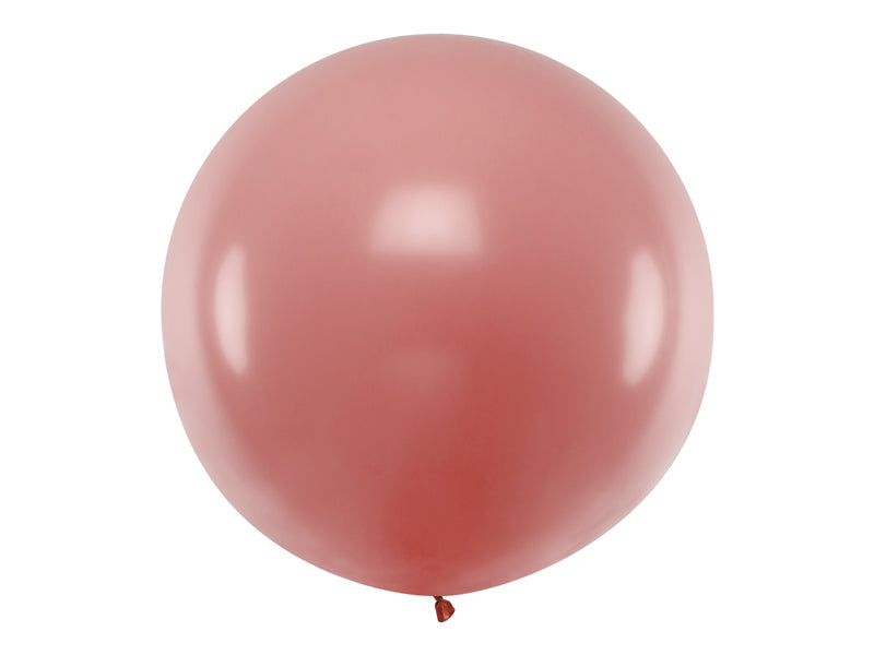 Stor Rund Ballong 1 Meter Villrose Rosa Pastell