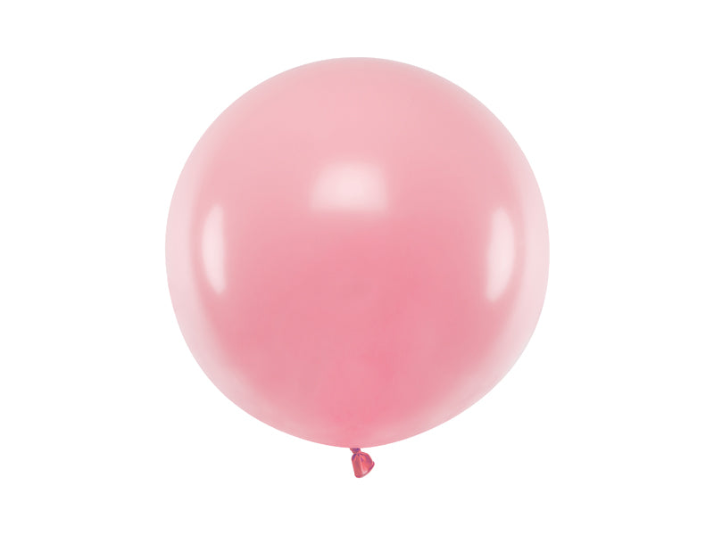 Stor Rund Ballong 60 cm Baby Rosa Pastell