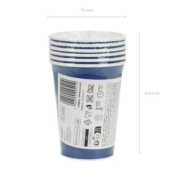 Papirkopp Mørkeblå 250 ml - 6 stk
