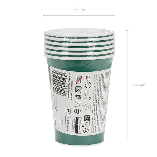 Papirkopp Mørkegrønn 250 ml - 6 stk