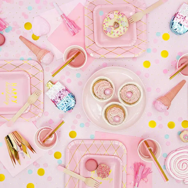 Papirservietter Rosa 33x33 cm - 20 stk