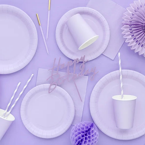 Papirtallerkener Lavendel 23 cm - 6 stk