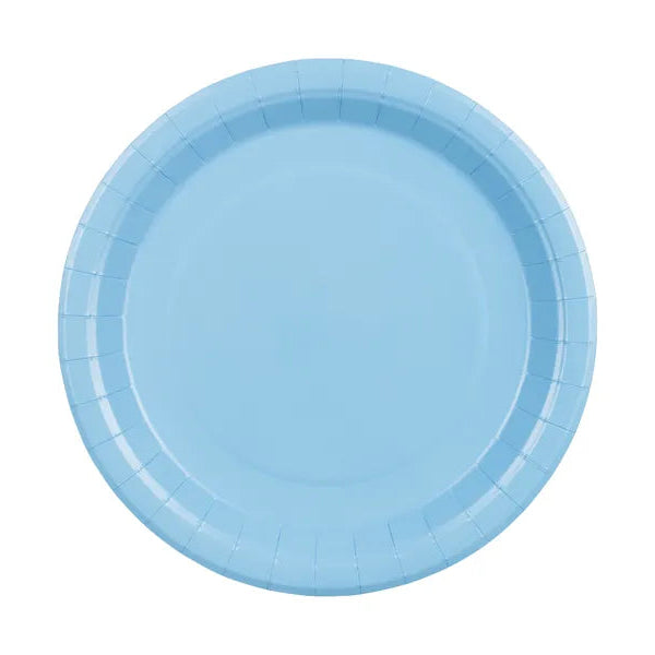 Papirtallerkener Lyseblå 23 cm - 6 stk