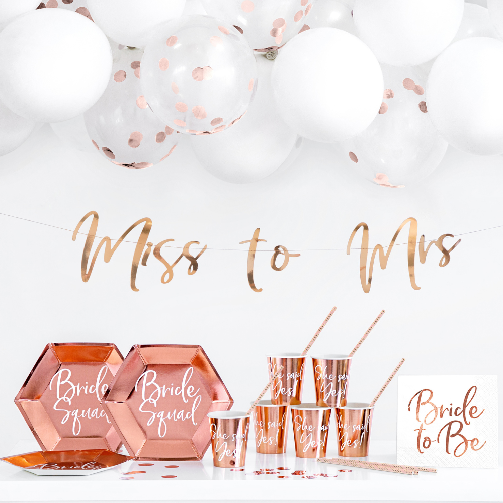 Party Dekorasjonssett Utdrikningslag Rosegull