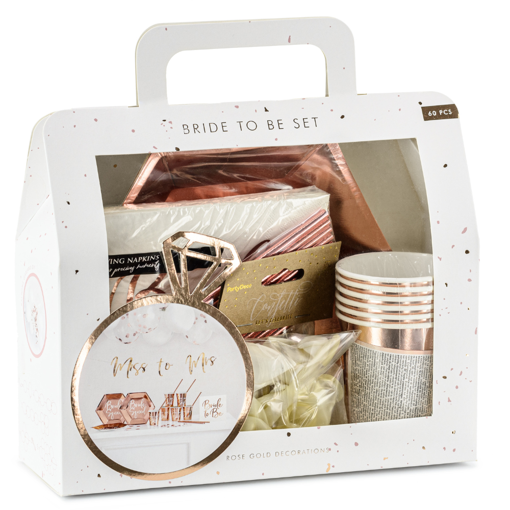 Party Dekorasjonssett Utdrikningslag Rosegull