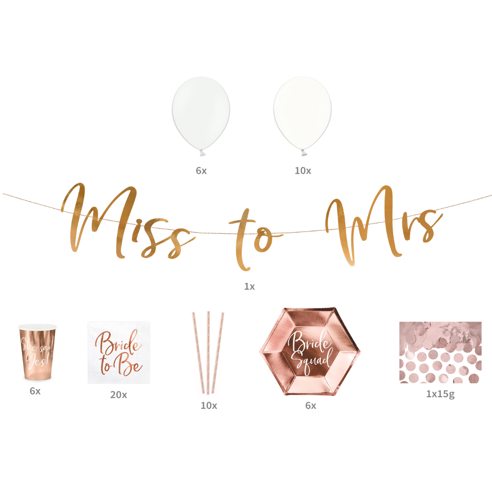 Party Dekorasjonssett Utdrikningslag Rosegull