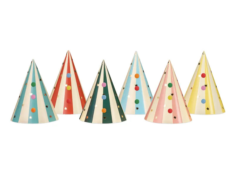 Partyhatter Pomponger 16 cm - 6 stk