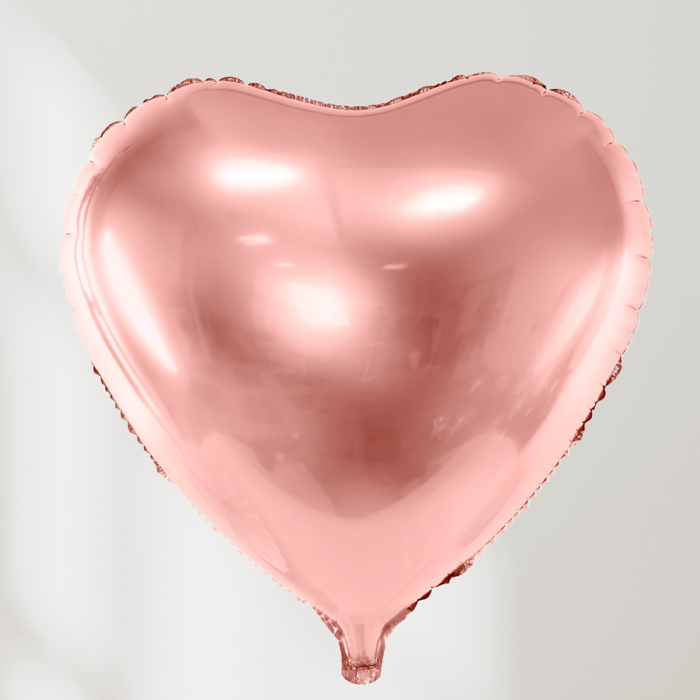 Rosegull Hjerte Folieballong