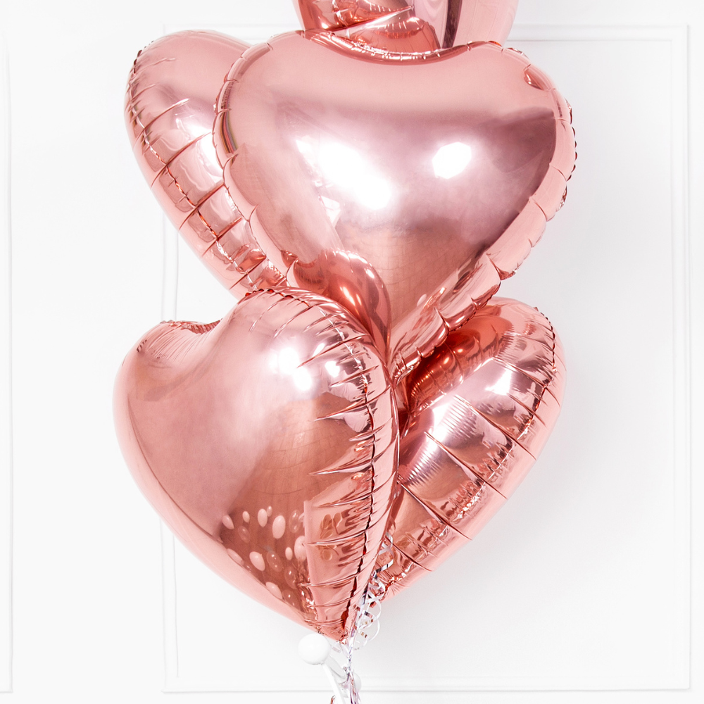 Rosegull Hjerte Folieballong