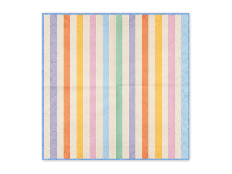 Stripete Servietter Fargemiks 33x33 cm - 20 stk - bilde 2