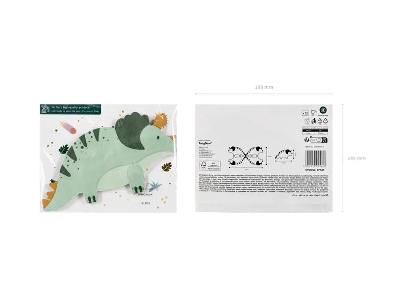 Servietter Dinosaur 18 x 10 cm - 12 stk
