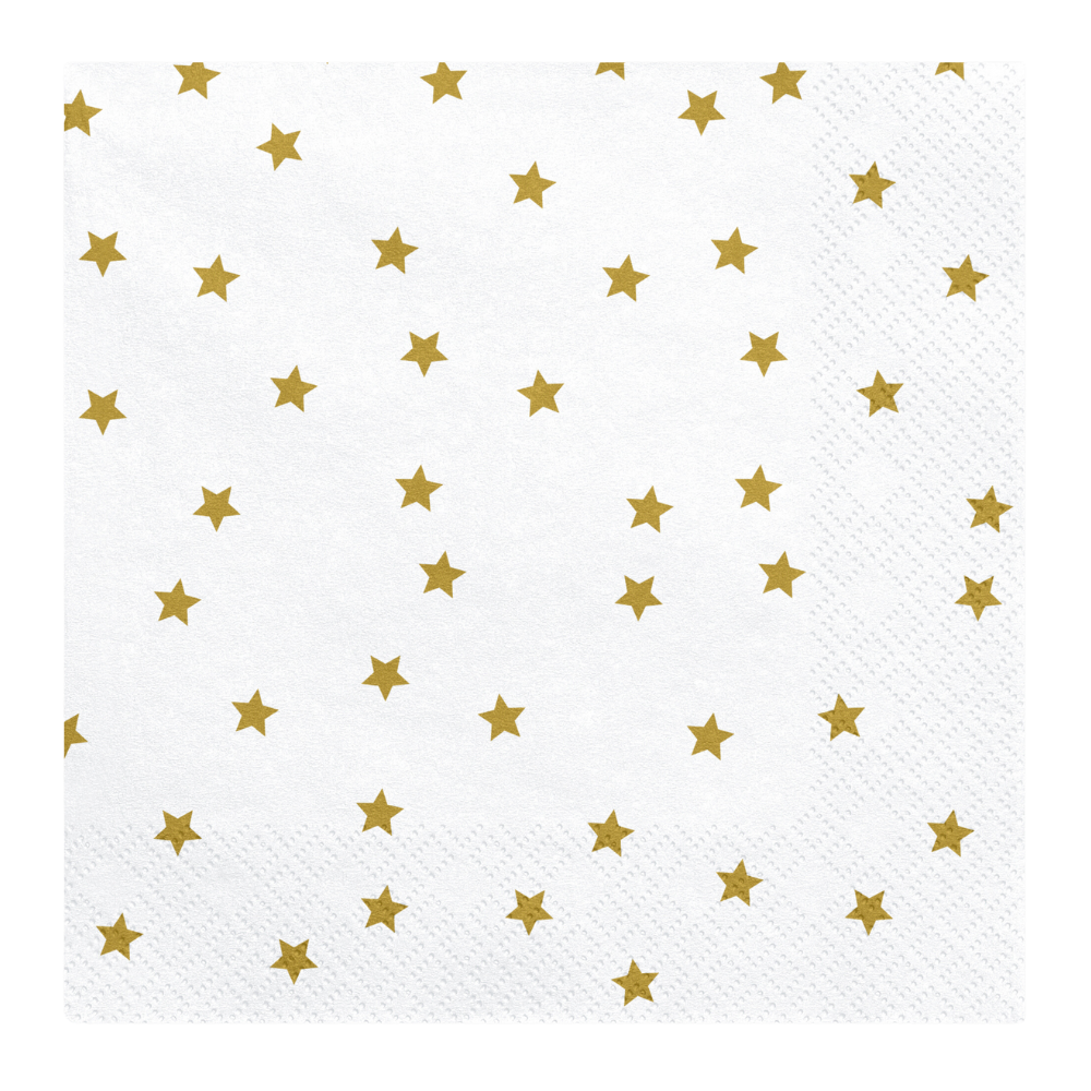 Servietter med Gullstjerner 20 stk.