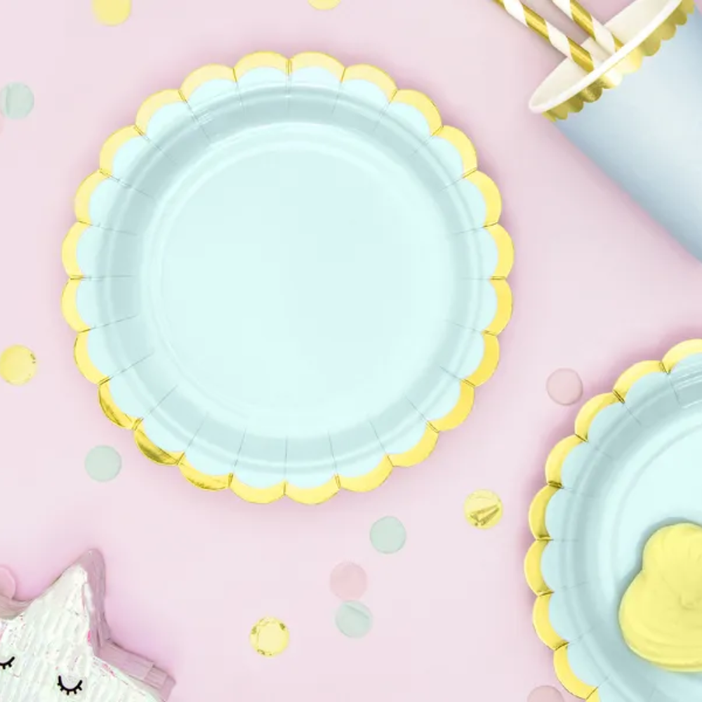 Tallerken Pastell Mint 6 stk.