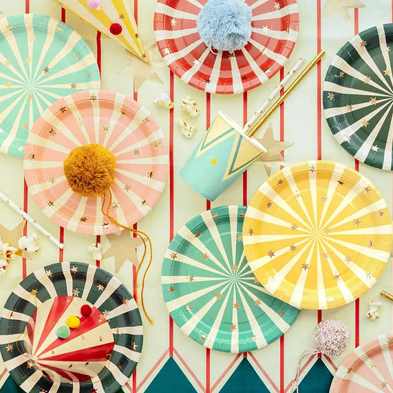 Tallerken Striper og Stjerner 18cm - 6 stk