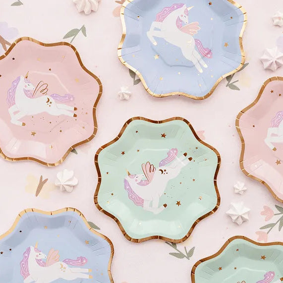 Tallerkener Enhjørning Lilla, Rosa, Grønn 18 cm - 6 stk