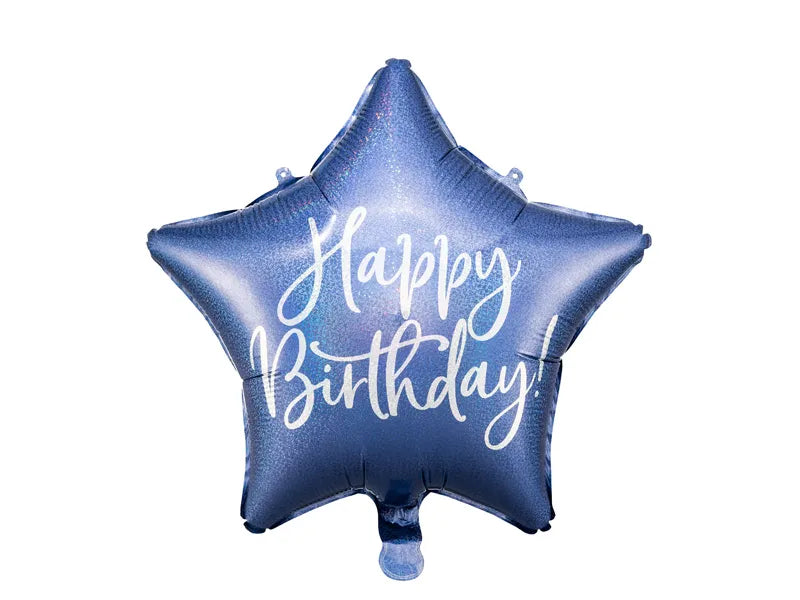 Happy Birthday Stjerne Folieballong - folieballong fra PartyDeco