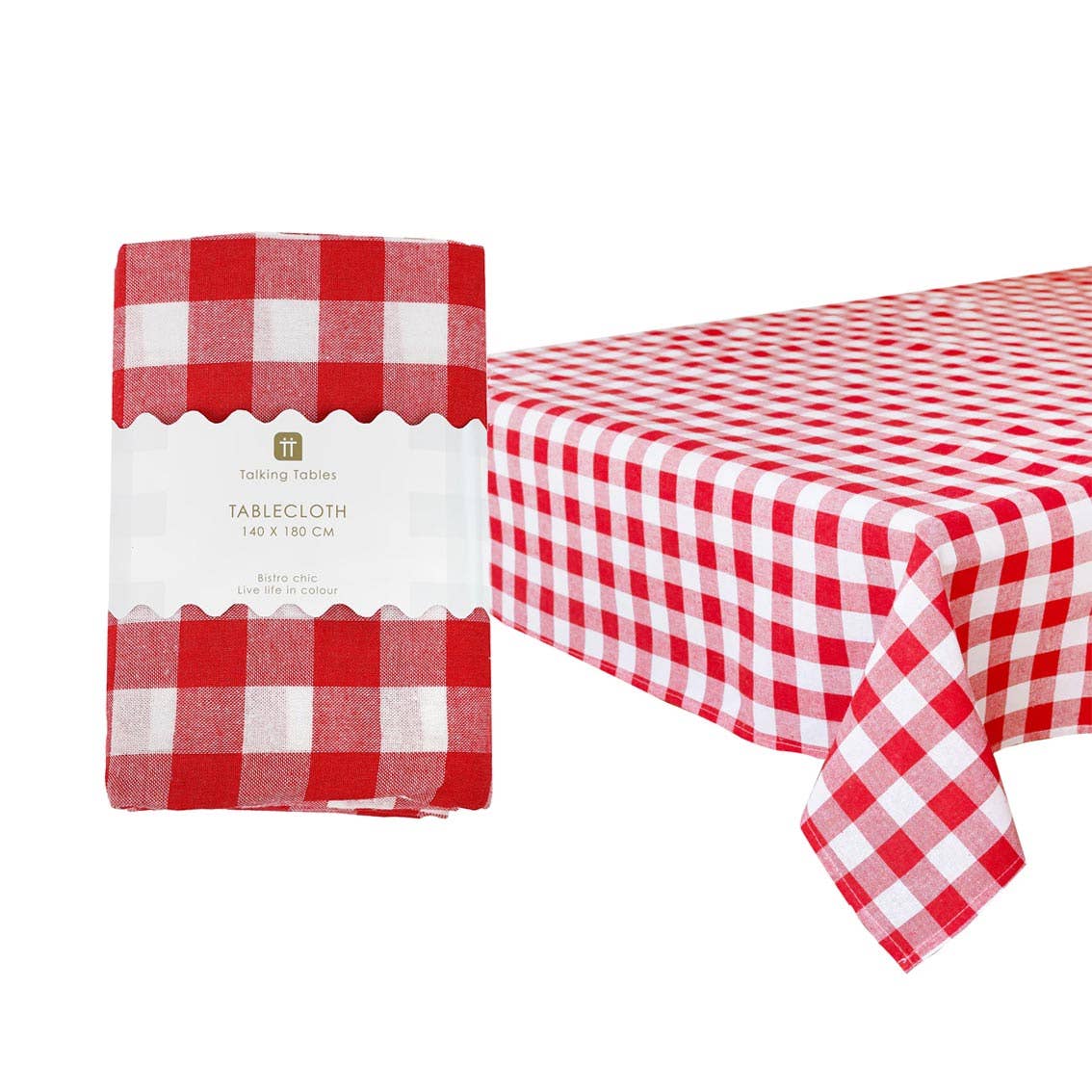 Duk i rød gingham til bursdagsbord og sommerfest