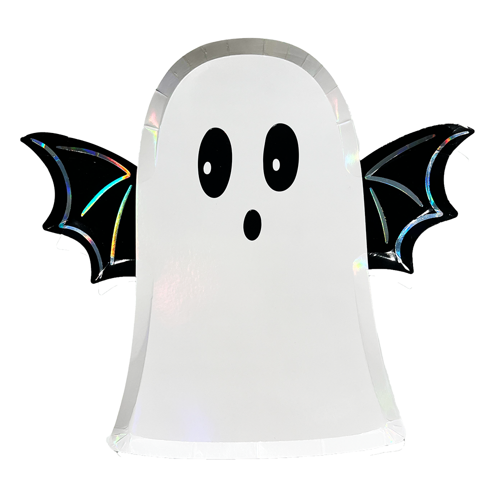 Papptallerkener formet som spøkelse til halloweenfest
