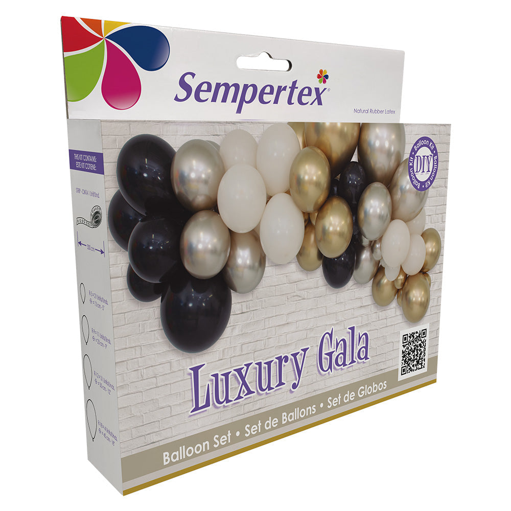 DIY Balloon Kit Luxury Gala – ballonggirlander-sett i gull, champagne og sort fra Sempertex