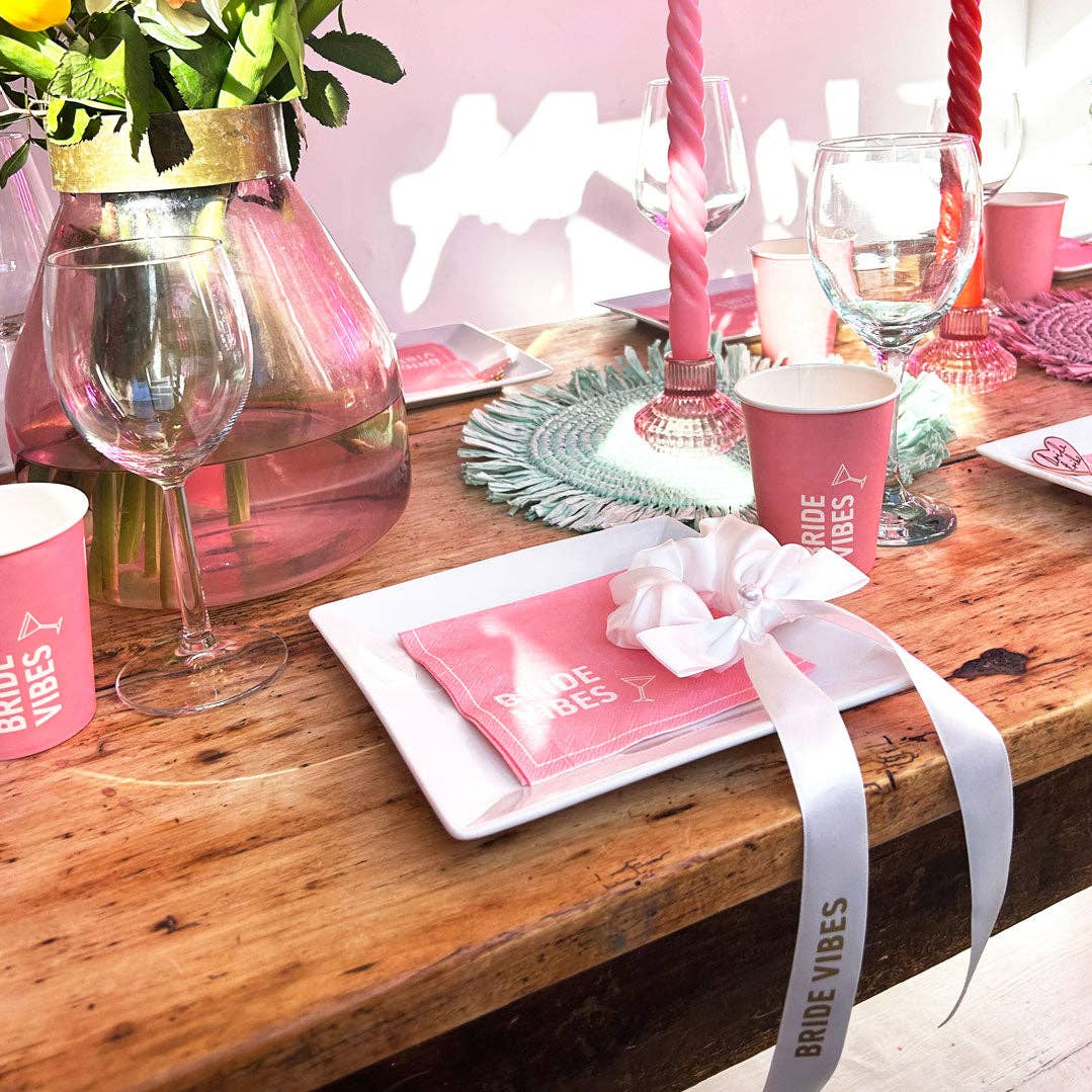 Pakke med 20 rosa cocktailservietter til utdrikningslag