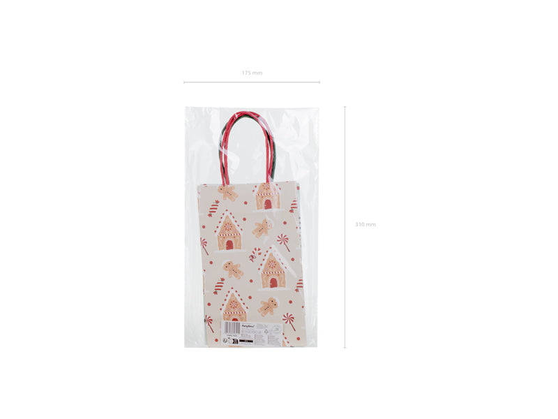 Gaveposer Godteri og Pepperkaker 13x21x8 cm - 6 stk – bilde 4