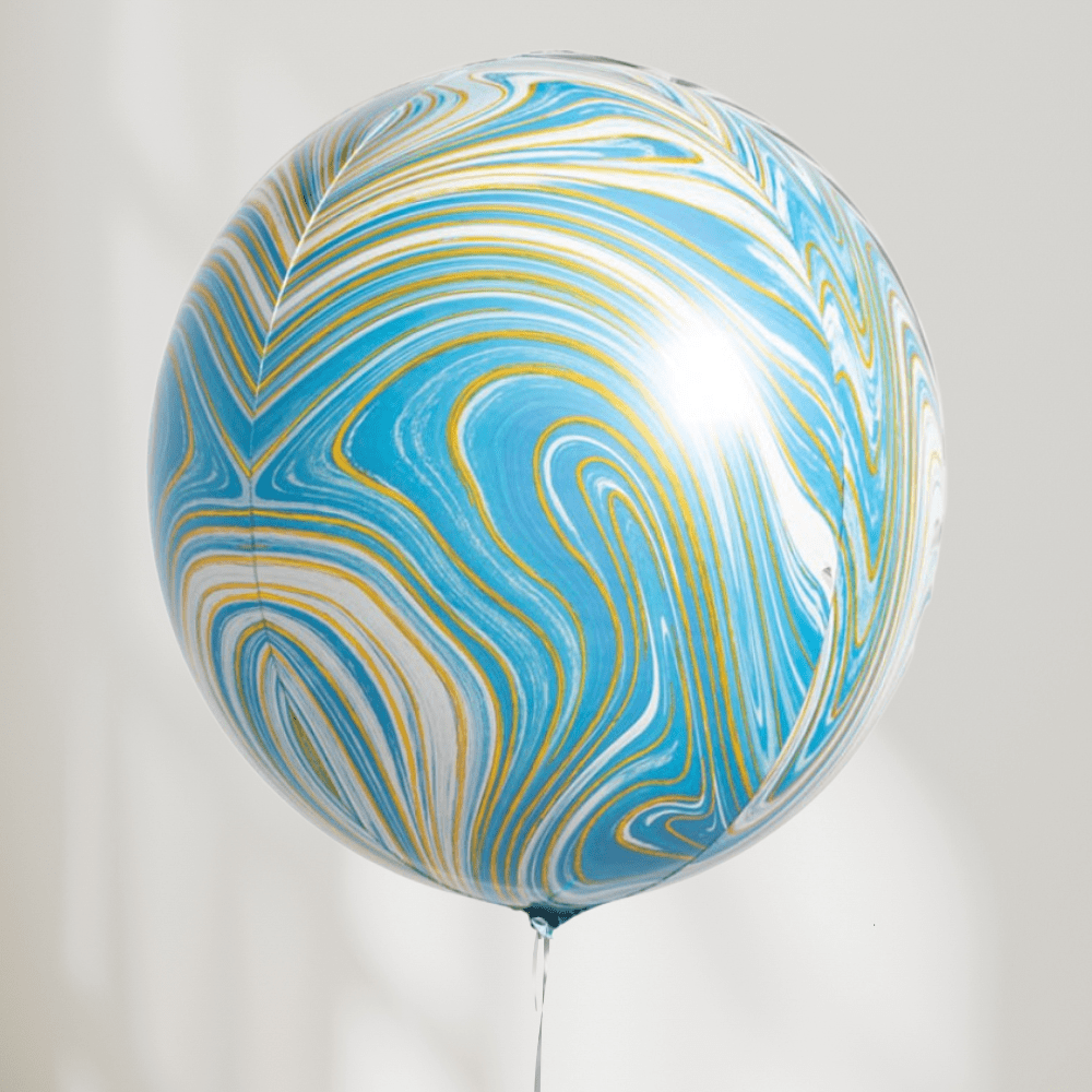 Globe Ballong Blå Marmor - folieballong fra Anagram
