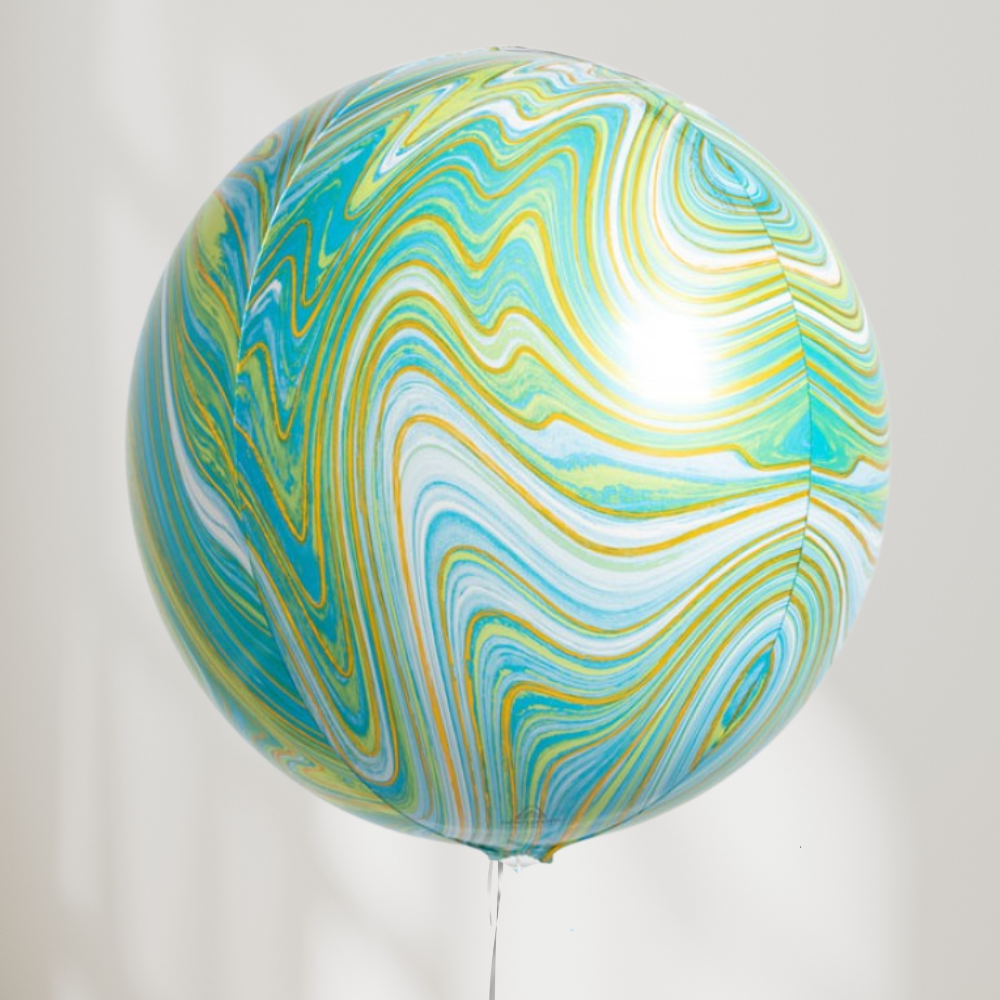 Globe Ballong Blågrønn Marmor - folieballong fra Anagram
