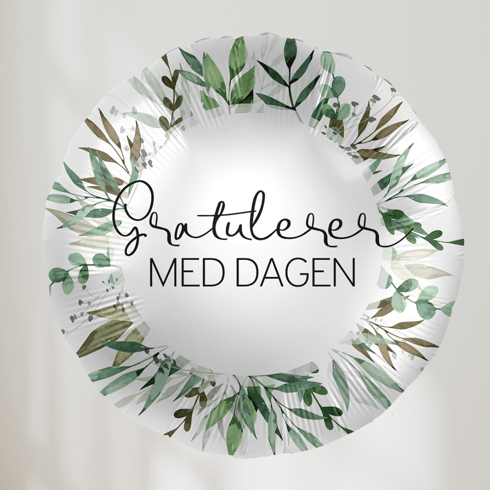 Gratulerer Med Dagen Floral Ballong - folieballong fra Premioloon