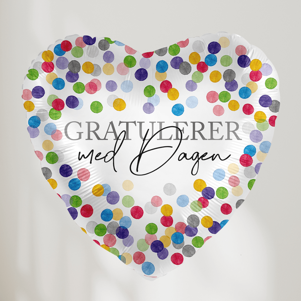 Gratulerer Med Dagen Hjerte Dots Ballong - folieballong fra Premioloon