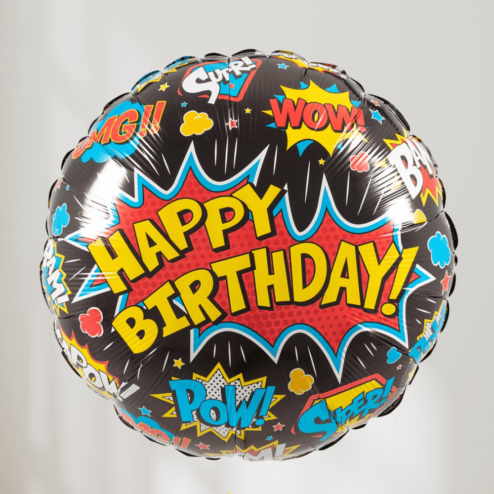 Happy Birthday Super Hero Ballong - folieballong fra Qualatex