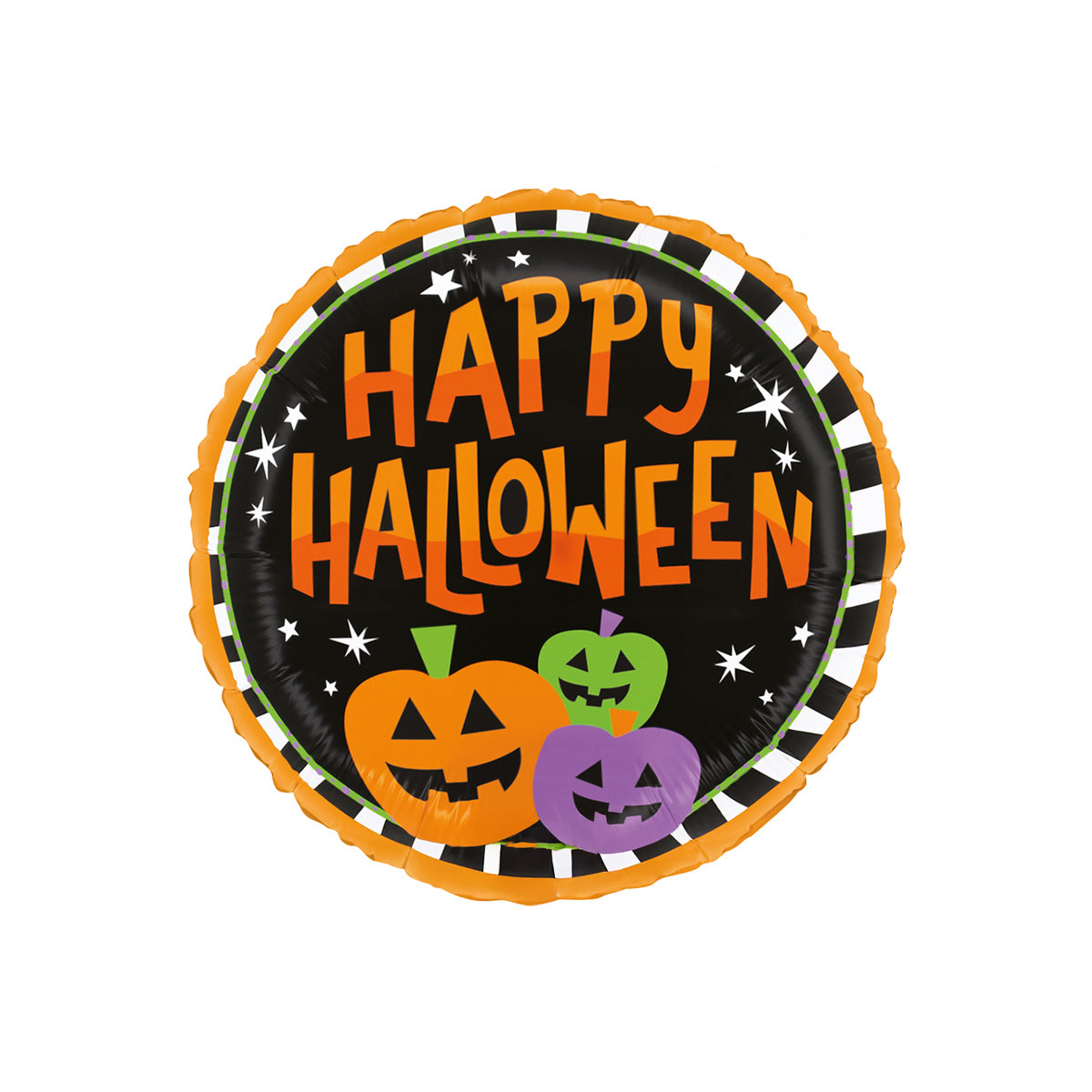 Happy Halloween ballong med gresskar 46 cm i sort og oransje til halloweenfest