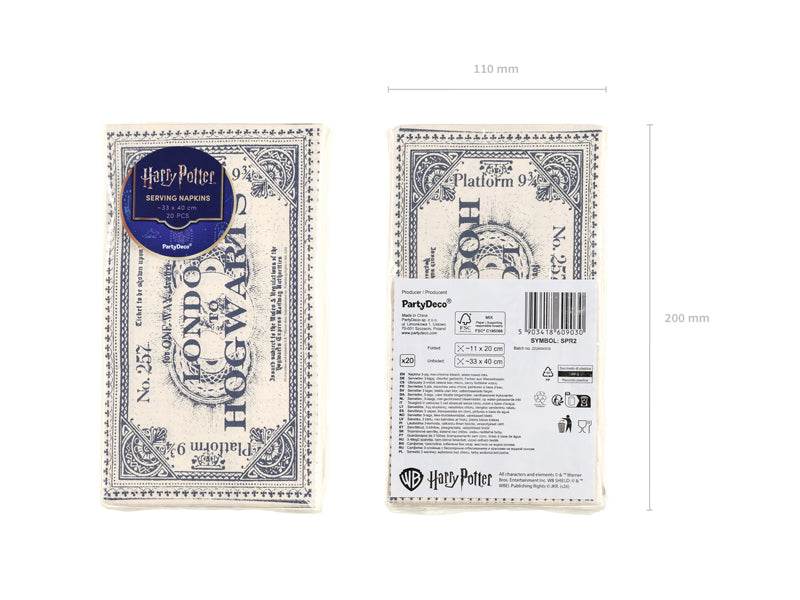 Harry Potter Servietter Togbillett London–Galtvort - 20 stk – bilde 4