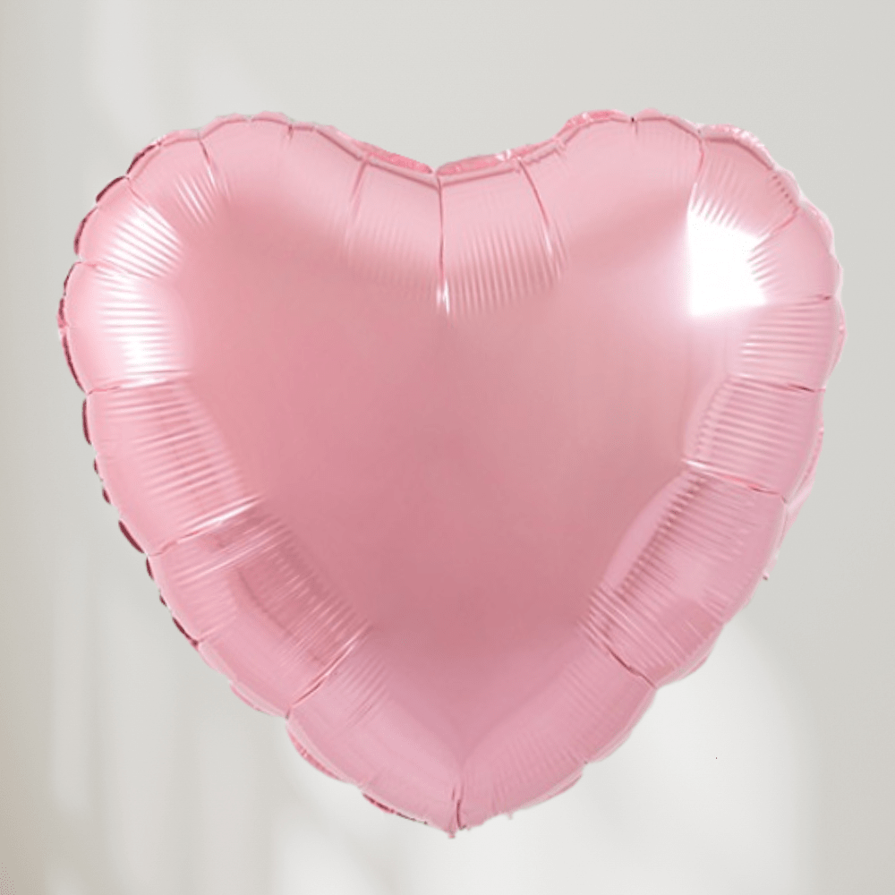 Hjerte Ballong - Sateng Pastellrosa
